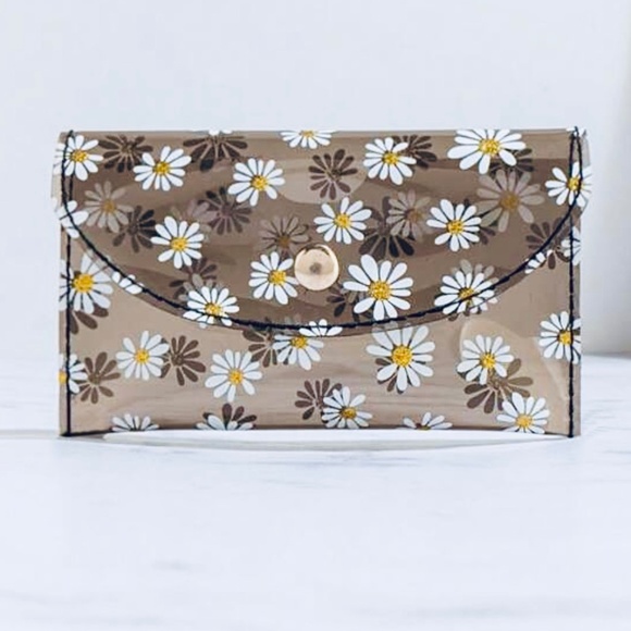 Handbags - Florals Clear Card Case Wallet in Black